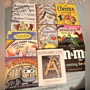 Book lot of 16 Early Childhood Books Cassettes Alphabet Numbers Rhyme Classics